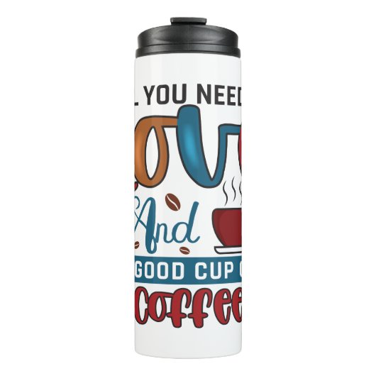 Funny Humor Coffee Quotes voor koffie-overs Thermosbeker (Voorkant)