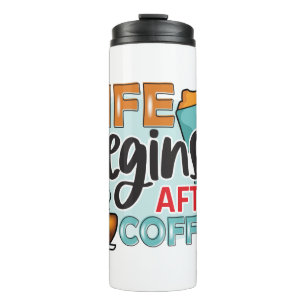 Funny Humor Coffee Quotes voor koffie-overs Thermosbeker