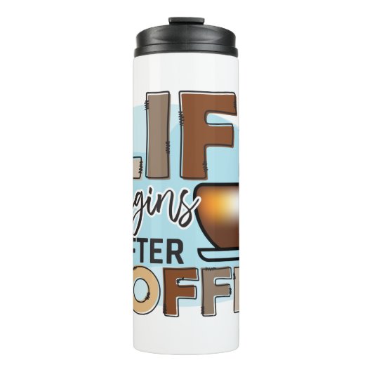 Funny Humor Coffee Quottes for Coffee Lovers Therm Thermosbeker (Voorkant)