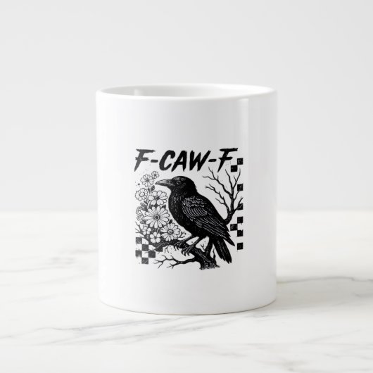 Funny Humor Crow Gothic F-Caw-F Essential Grote Koffiekop (Voorkant)