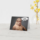 Funny Humor Guy WTF Birthday Card Kaart (Gele Bloem)