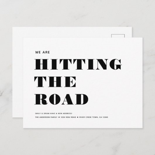 Funny Humor New Address Simple Minimalist Movement Aankondigingskaart (Voorkant / Achterkant)