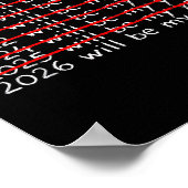 Funny Humor New Year Quote Men Women 2026 Will Be  Poster (Hoek)