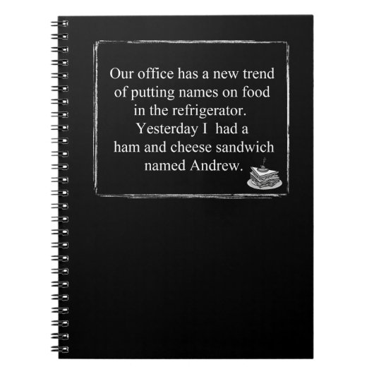 Funny Humor Notitieboek Kantoor Lunch Mystery (Voorkant)