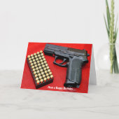 Funny Humor Pistool Birthday Card Feestdagen Kaart (Voorkant)