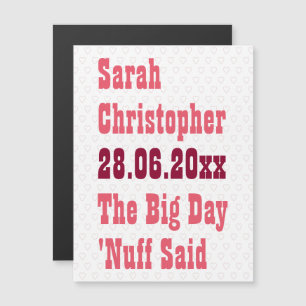 Funny Humor Rustic Custom Wedding Save the Date Magnetische Uitnodiging