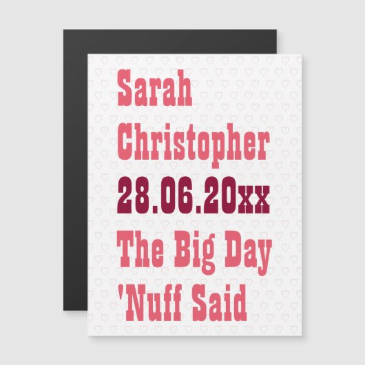 Funny Humor Rustic Custom Wedding Save the Date Magnetische Uitnodiging (Voorkant / Achterkant)