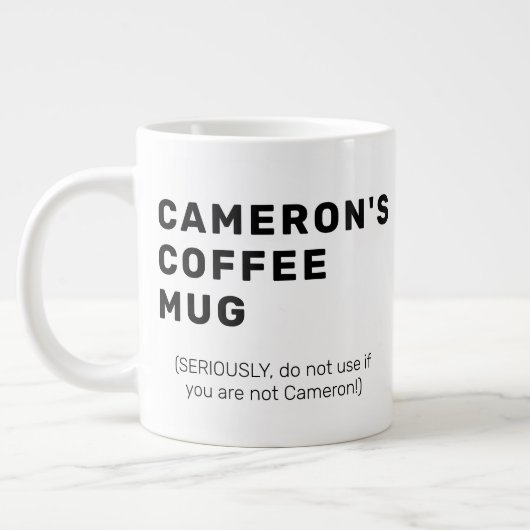 Funny Humor Sarcasm Custom Modern Typografie Grote Koffiekop (Links)