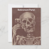 Funny Humor skeleton Retirement Party Invitations Kaart (Voorkant)
