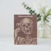 Funny Humor skeleton Retirement Party Invitations Kaart (Staand voorkant)