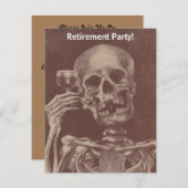 Funny Humor skeleton Retirement Party Invitations Kaart (Voorkant / Achterkant)