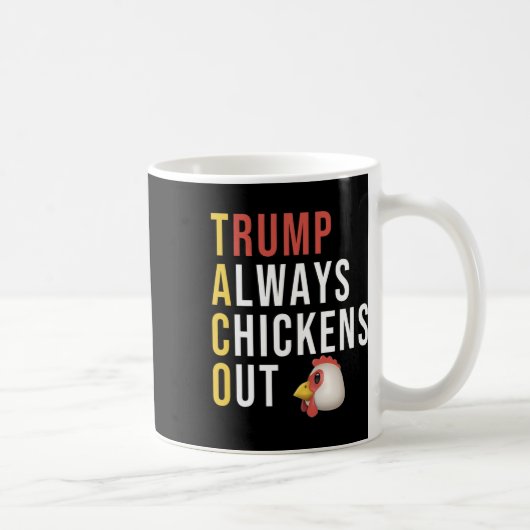 Funny Humor Taco Trump Always Chickens Out  Koffiemok (Rechts)