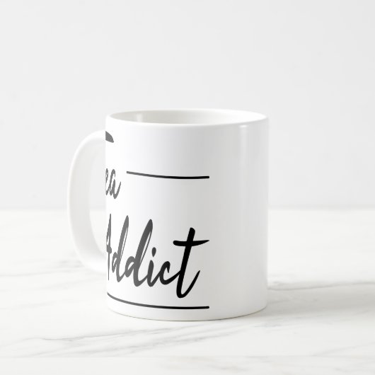 Funny Humor Tea citeert Gift : Tea Addict Koffiemok (Voorkant links)