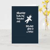 Funny Humor. Voodoo Doll Halloween Kaart (Gele Bloem)