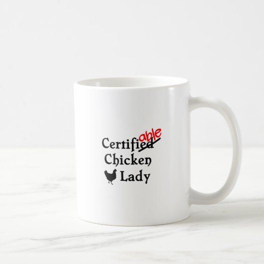 Funny Humorisable Certivable Crazy Chicken Lady Gi Koffiemok (Rechts)