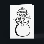 Funny Humorous Cold Snowman Holidays Christmas Feestdagen Kaart<br><div class="desc">Black White Cute Cold Snowman Holidays Christmas Xmas Funny Humorous Greeting card Blank Inside</div>
