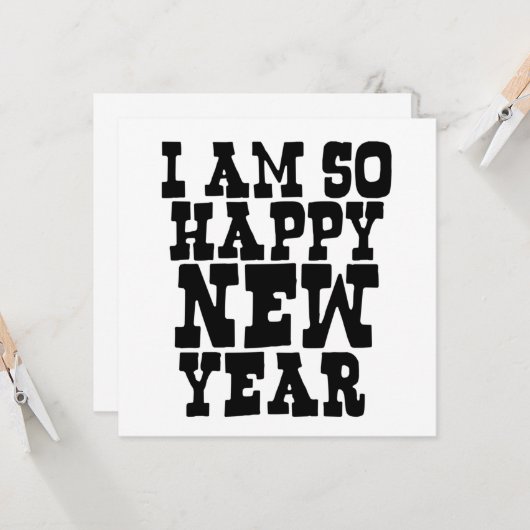 funny humorous happy new year sayings kaart (Voorkant / Achterkant in situ)