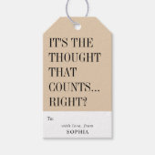 Funny Humorous It's The Thought That Counts Right? Cadeaulabel (Voorkant)
