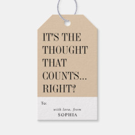 Funny Humorous It's The Thought That Counts Right? Cadeaulabel