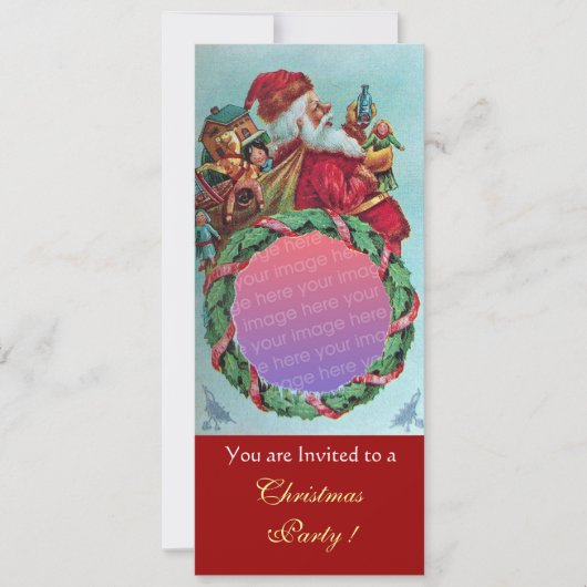 FUNNY, HUMOROUS SANTA CLAUS foto-sjabloon Kaart (Voorkant)