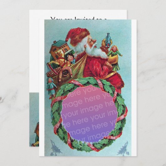 FUNNY, HUMOROUS SANTA  Foto Sjabloon wit Kaart (Voorkant / Achterkant)