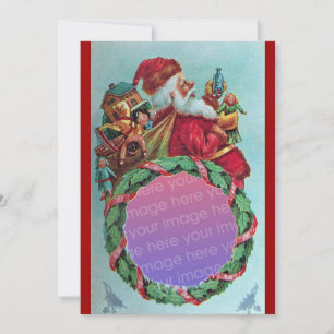 FUNNY, HUMOROUS SANTA Foto Template Red Kaart