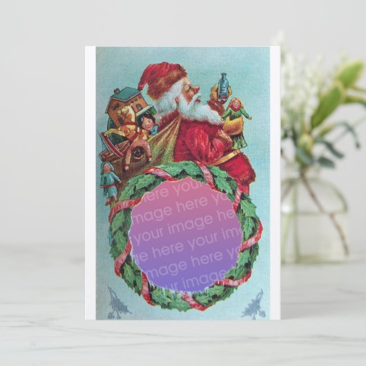 FUNNY, HUMOROUS SANTA -mas foto-sjabloon Kaart (Staand voorkant)