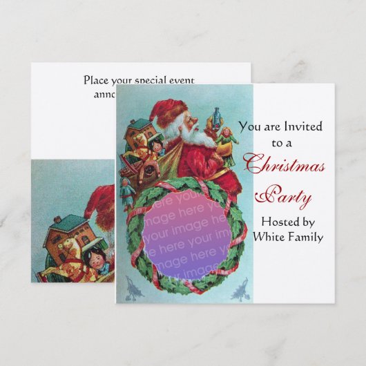 FUNNY, HUMOROUS SANTA -mas foto-sjabloon Kaart (Voorkant / Achterkant)