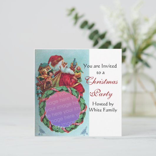 FUNNY, HUMOROUS SANTA  Photo Template white Kaart (Staand voorkant)