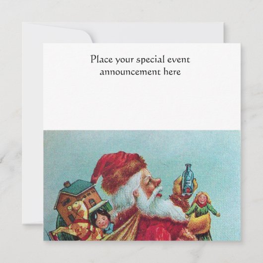 FUNNY, HUMOROUS SANTA  Photo Template white Kaart (Achterkant)