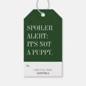 Funny Humorous Spoiler Alert: It's Not A Puppy Cadeaulabel (Voorkant)