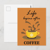 Funny Humoureus Retro Coffee Briefkaart (Voorkant / Achterkant)