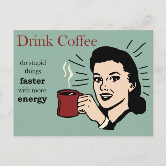 Funny Humoureus Retro Coffee Poster Briefkaart (Voorkant)