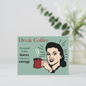 Funny Humoureus Retro Coffee Poster Briefkaart (Staand voorkant)