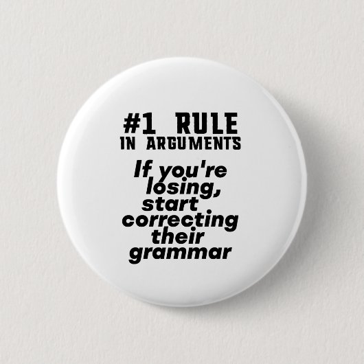 Funny Humoureuze Grammar Quote Engels leraar Ronde Button 5,7 Cm (Voorkant)