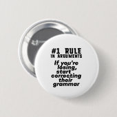 Funny Humoureuze Grammar Quote Engels leraar Ronde Button 5,7 Cm (Voorkant /achterkant)