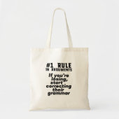 Funny Humoureuze Grammar Quote Engels leraar Tote Bag (Voorkant)