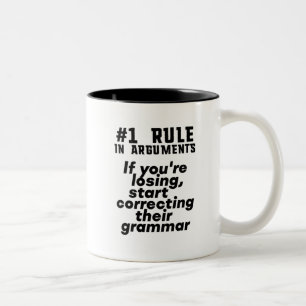 Funny Humoureuze Grammar Quote Engels leraar Tweekleurige Koffiemok