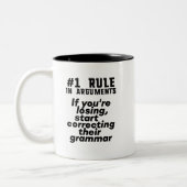 Funny Humoureuze Grammar Quote Engels leraar Tweekleurige Koffiemok (Links)
