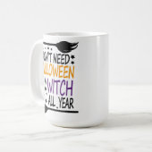 Funny Humoureuze Halloween Witch Broomstick Koffiemok (Voorkant links)