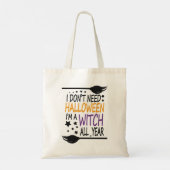 Funny Humoureuze Halloween Witch Broomstick Tote Bag (Achterkant)