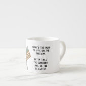 Funny Humoureuze Joke "Espresso Lane" Espresso Mok (Voorkant rechts)