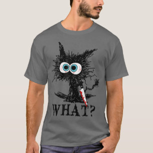 Funny Humoureuze moord Cat Knife Wat design T-shirt