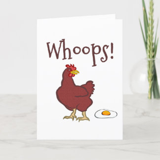 Funny Humoureuze Whoops Chicken Laying Fried Egg Kaart