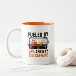 Funny Humourous Caffeine Addict Tweekleurige Koffiemok