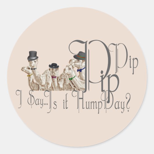 Funny Hump Day Camels in Monocles Ronde Sticker (Voorkant)