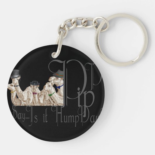 Funny Hump Day Camels in Monocles Sleutelhanger (Achterkant)