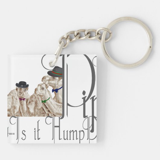 Funny Hump Day Camels in Monocles Sleutelhanger (Achterkant)