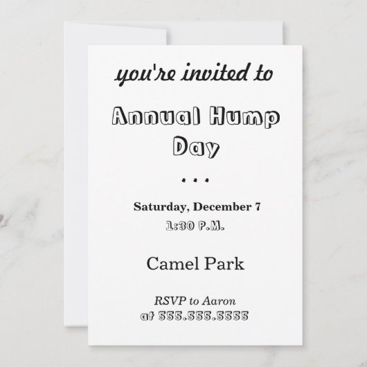 Funny Hump Day Kaart (Achterkant)