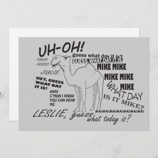 Funny Hump Day Kaart (Voorkant / Achterkant)